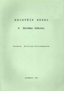 Rejstřík hesel k Novému Zákonu