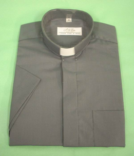 Kněžská košile tmavě šedá s krátkým rukávem