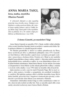 Anna Maria Taigi, žena, matka, mystička